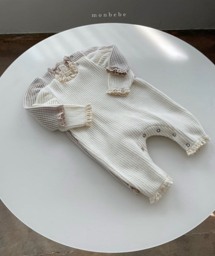 MONBEBE - Korean Children Fashion - #Kfashion4kids - Fleece Waffle Bodysuit - 6
