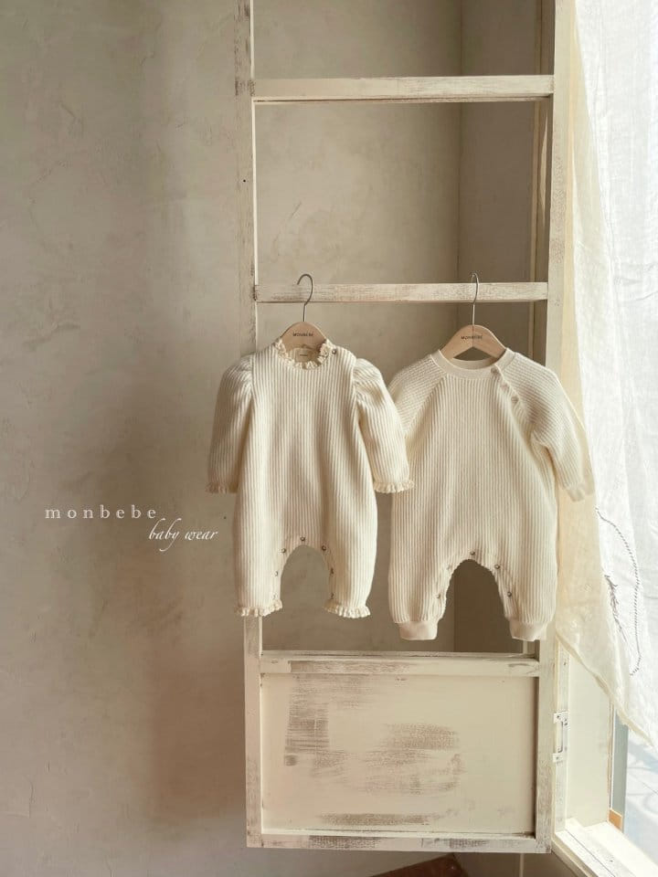 MONBEBE - Korean Children Fashion - #Kfashion4kids - Fleece Waffle Bodysuit - 8