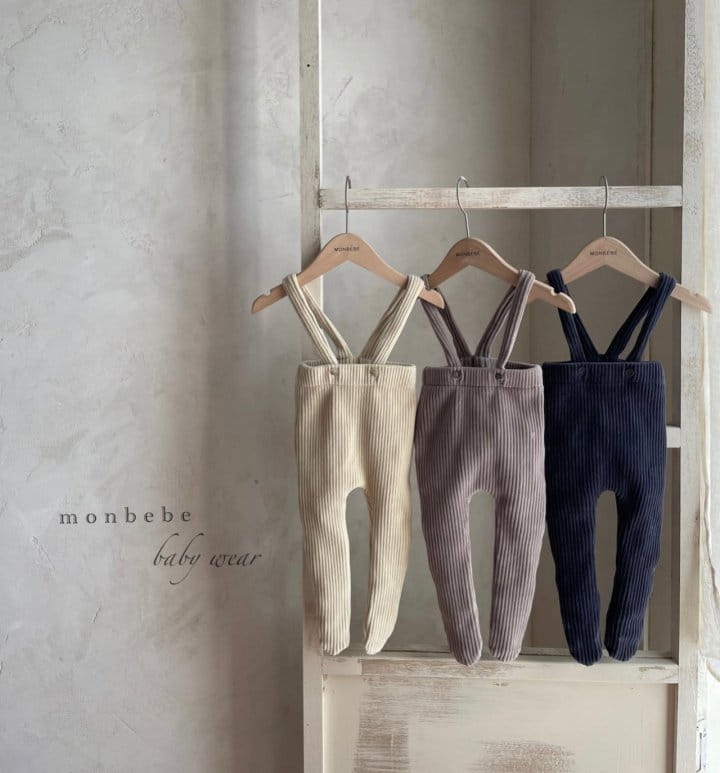 MONBEBE - Korean Children Fashion - #Kfashion4kids - Velour Dungarees Foot Leggings