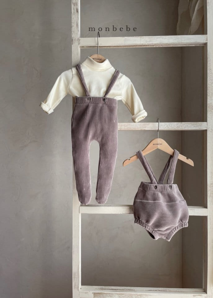 MONBEBE - Korean Children Fashion - #Kfashion4kids - Velour Dungarees Bloomer - 7