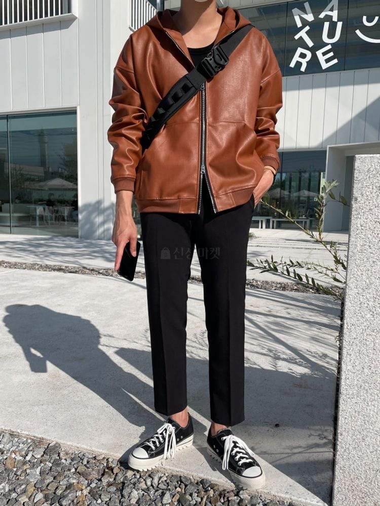 MONE - Korean Children Fashion - #Kfashion4kids - Lorie Leather Hoody Zip-up - 2