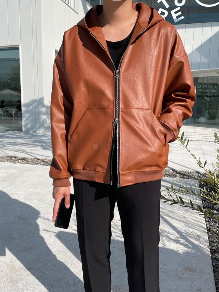 MONE - Korean Children Fashion - #Kfashion4kids - Lorie Leather Hoody Zip-up - 3