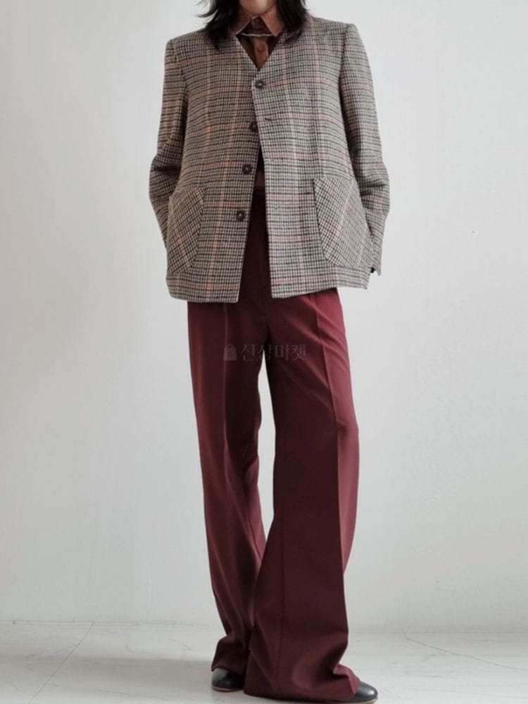 MONE - Korean Children Fashion - #Kfashion4kids - Banet No Collar Check Jacket - 3