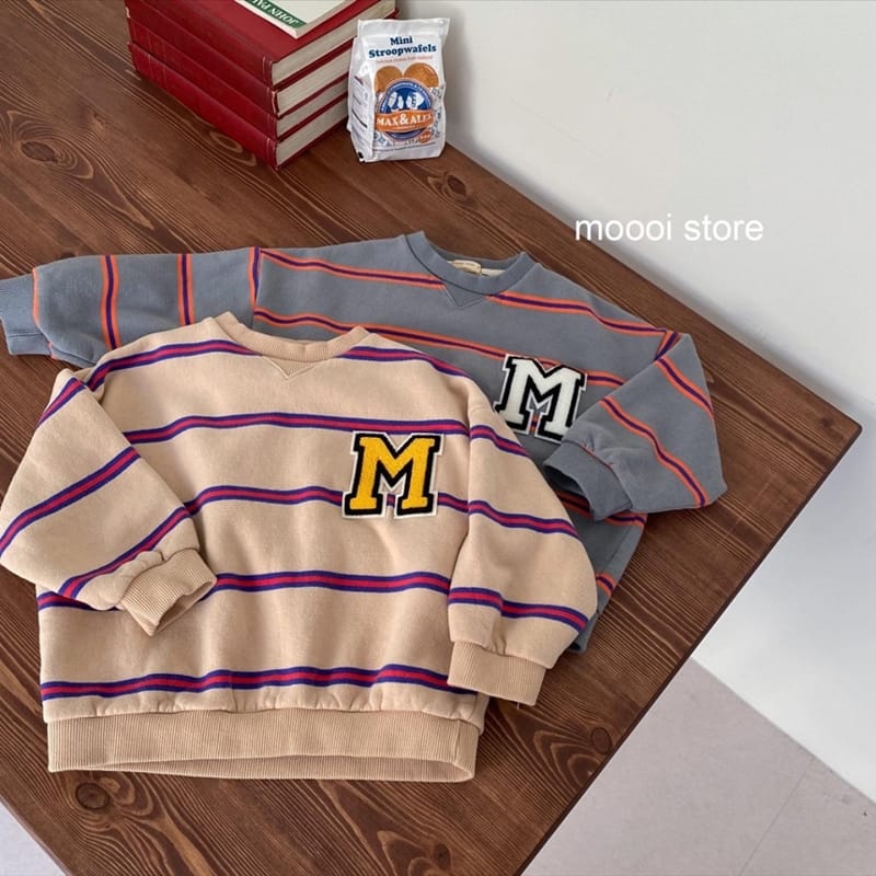 MOOI STORE - Korean Children Fashion - #Kfashion4kids - Patch Stripes Sweatshirt - 2