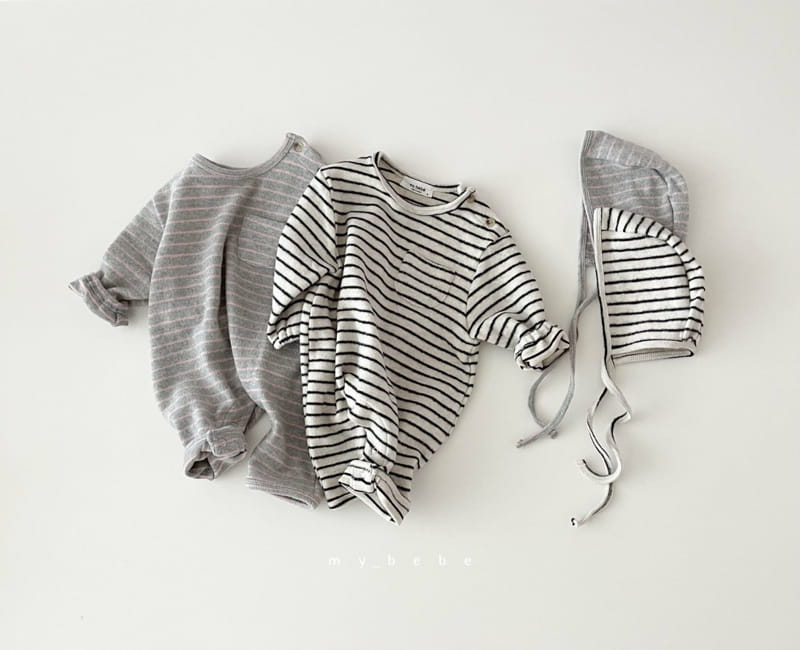 MY BEBE - Korean Children Fashion - #Kfashion4kids - Shamood Bodysuit with Bonnet - 2