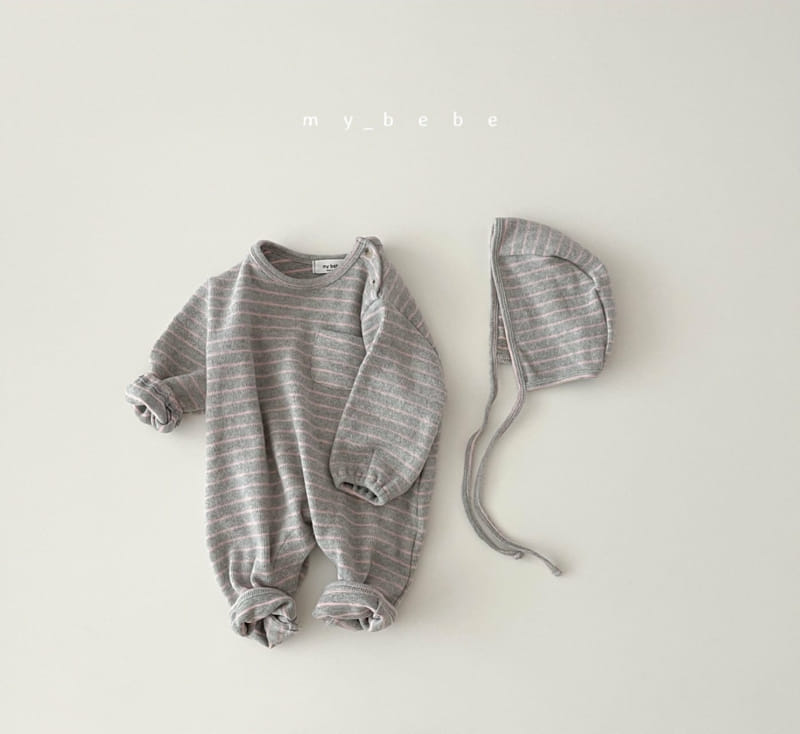 MY BEBE - Korean Children Fashion - #Kfashion4kids - Shamood Bodysuit with Bonnet - 8
