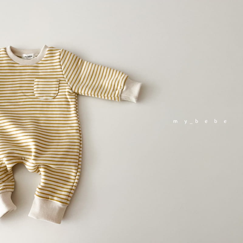 MY BEBE - Korean Children Fashion - #Kfashion4kids - Stripes Fleece Bodysuit - 10