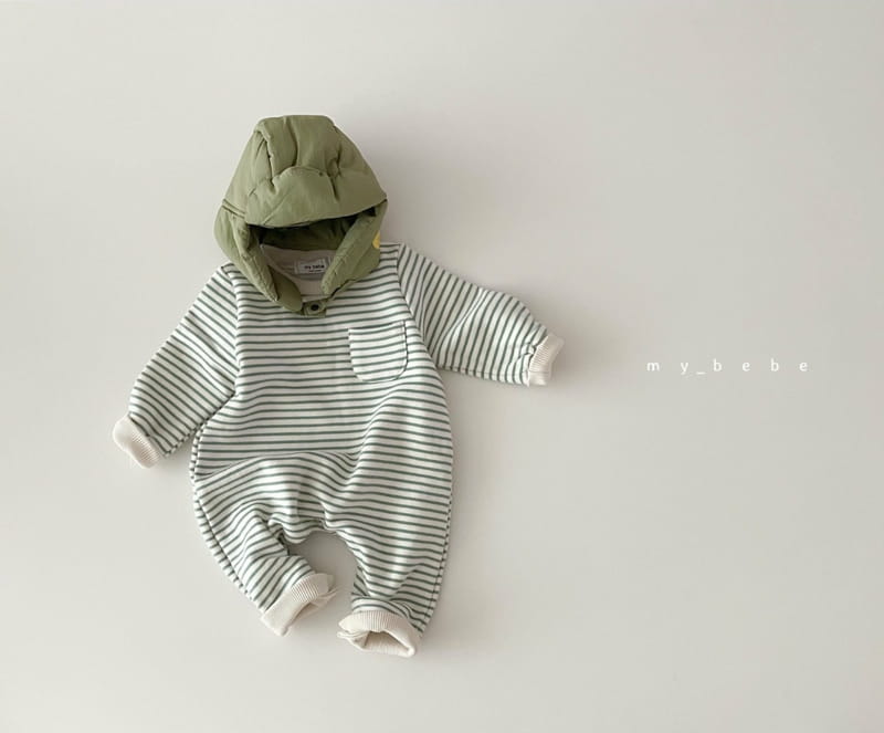 MY BEBE - Korean Children Fashion - #Kfashion4kids - Stripes Fleece Bodysuit - 11