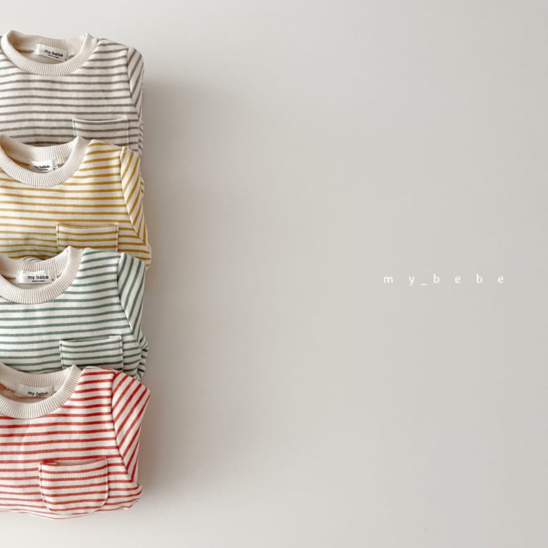 MY BEBE - Korean Children Fashion - #Kfashion4kids - Stripes Fleece Bodysuit - 3