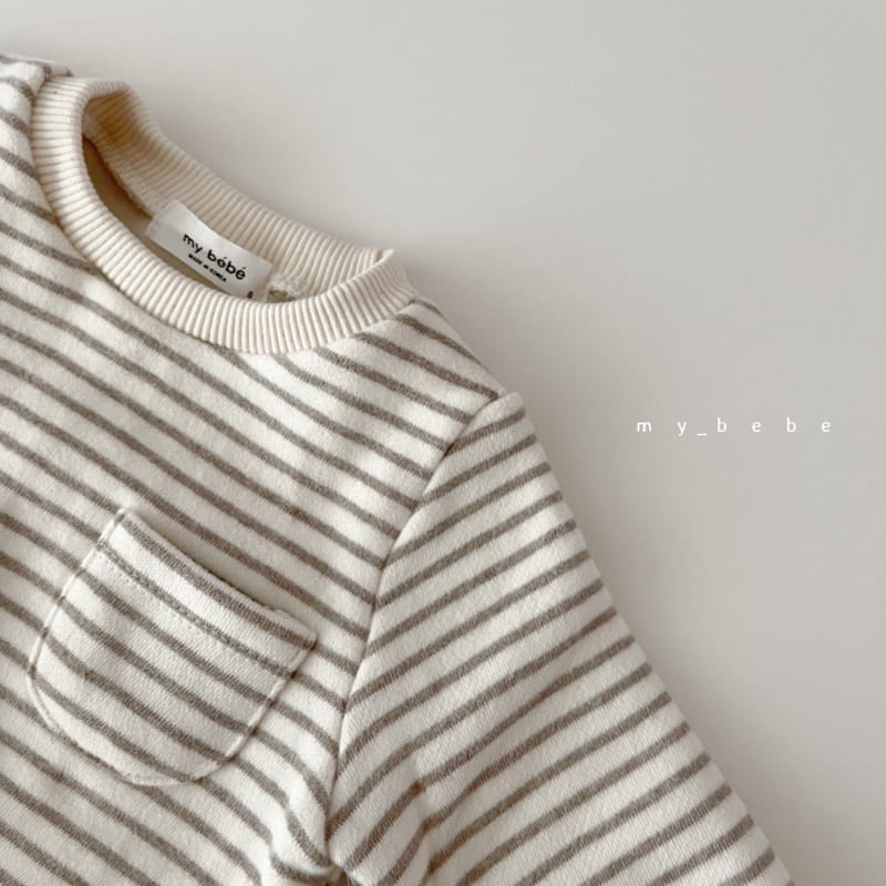 MY BEBE - Korean Children Fashion - #Kfashion4kids - Stripes Fleece Bodysuit - 5