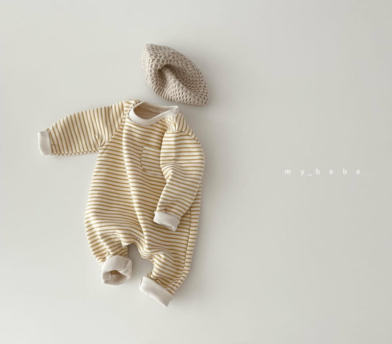 MY BEBE - Korean Children Fashion - #Kfashion4kids - Stripes Fleece Bodysuit - 8