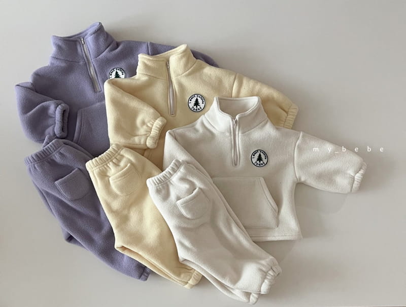 MY BEBE - Korean Children Fashion - #Kfashion4kids - Anorak Wappen Top Bottom Set - 2
