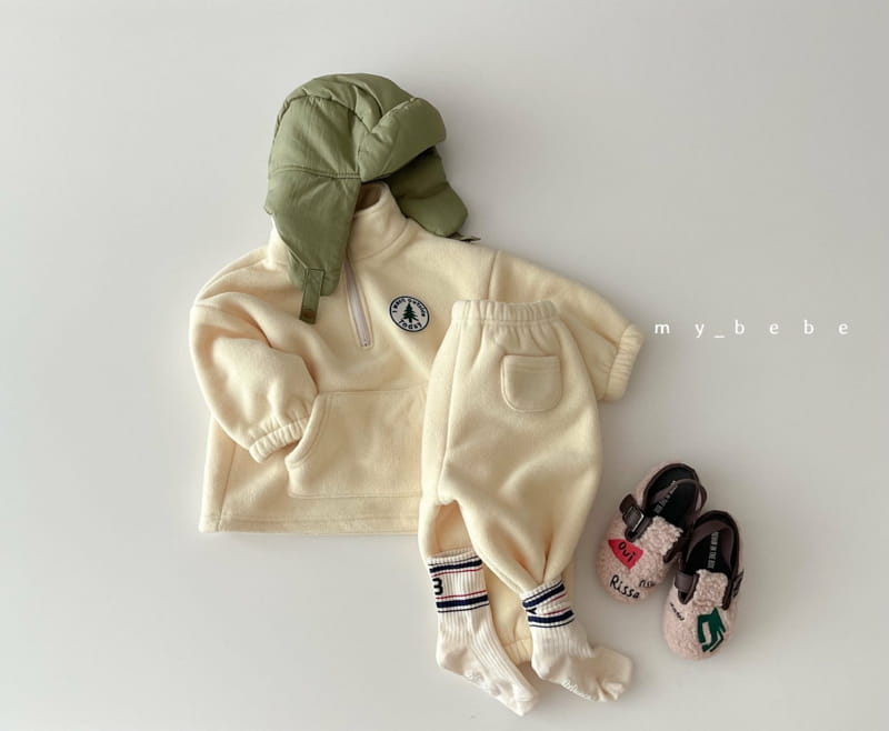 MY BEBE - Korean Children Fashion - #Kfashion4kids - Anorak Wappen Top Bottom Set - 3