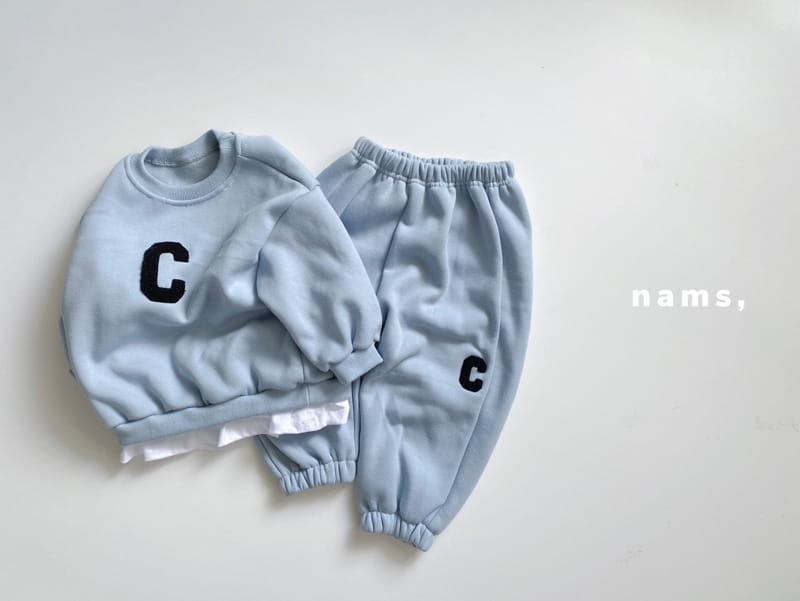 NAMS - Korean Children Fashion - #Kfashion4kids - C Embroidery Top Bottom Set