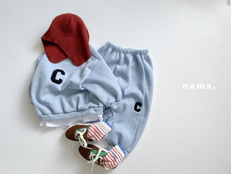 NAMS - Korean Children Fashion - #Kfashion4kids - C Embroidery Top Bottom Set - 2