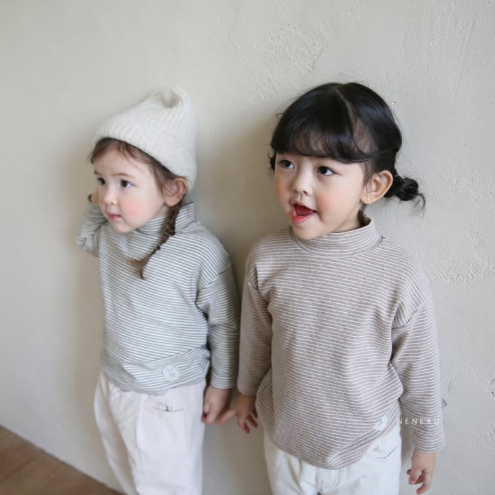 NENERU - Korean Children Fashion - #Kfashion4kids - Half Moon Stripes Tee - 2