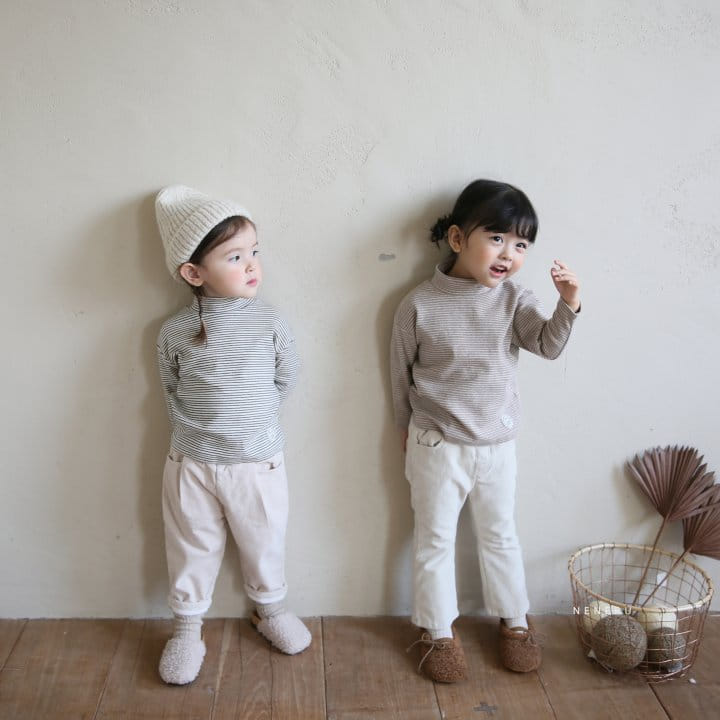 NENERU - Korean Children Fashion - #Kfashion4kids - Half Moon Stripes Tee - 3