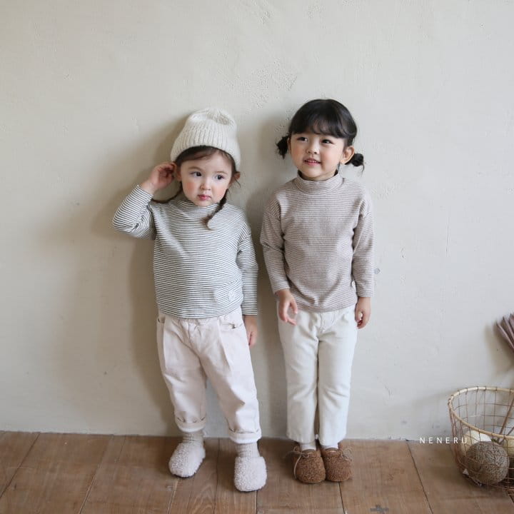 NENERU - Korean Children Fashion - #Kfashion4kids - Bebe Half Moon Stripes Tee