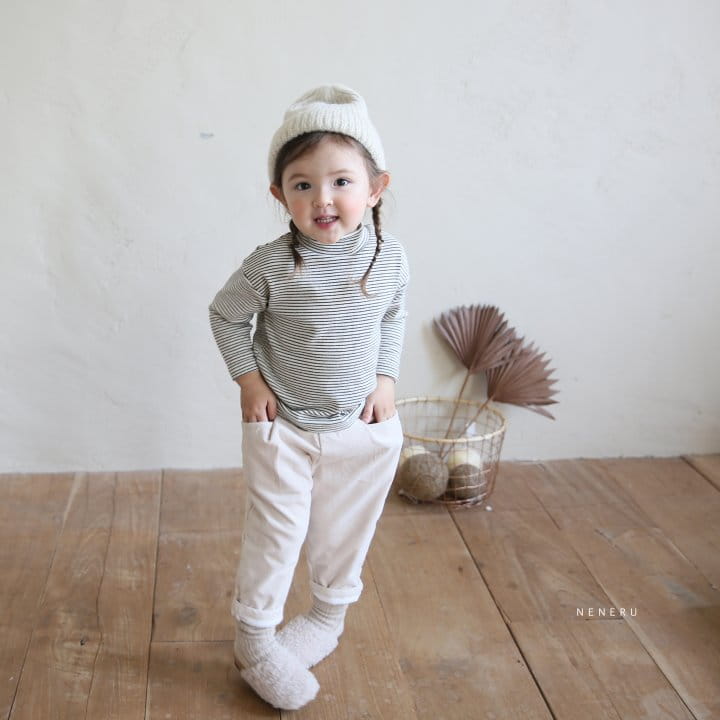 NENERU - Korean Children Fashion - #Kfashion4kids - Bebe Half Moon Stripes Tee - 5