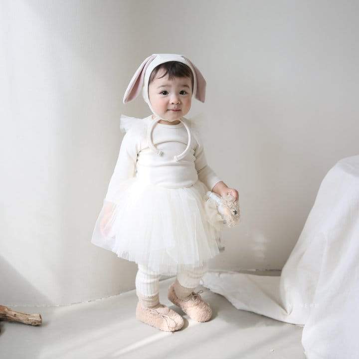NENERU - Korean Children Fashion - #Kfashion4kids - Sha Rabbit Bodysuit with Skirt and Bonnet - 10