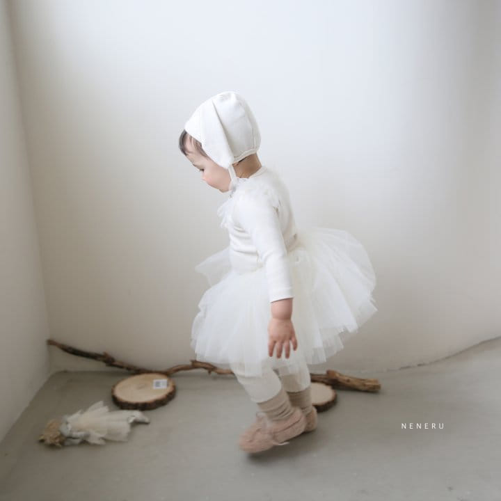 NENERU - Korean Children Fashion - #Kfashion4kids - Sha Rabbit Bodysuit with Skirt and Bonnet - 5