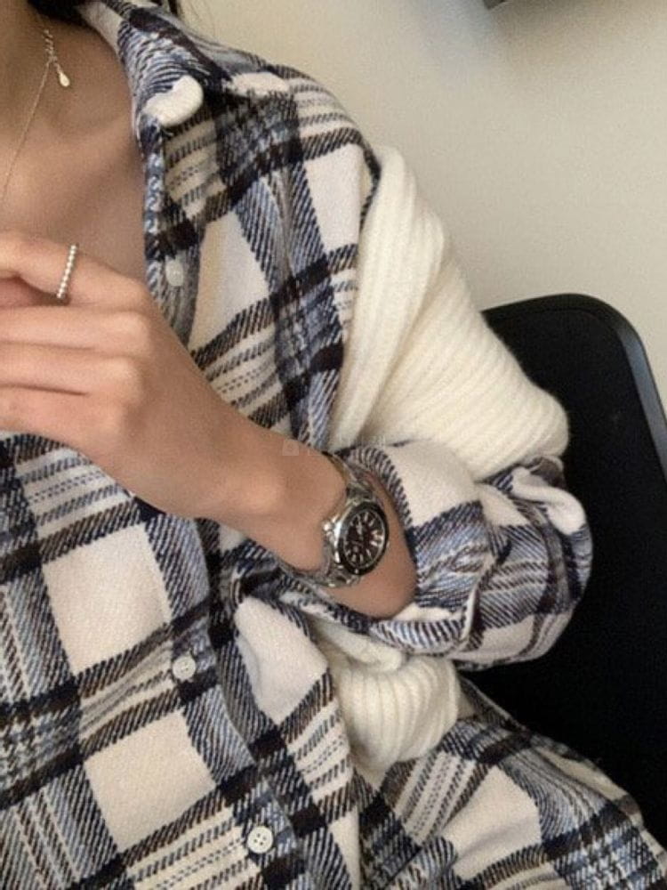 NEUF NINE - Korean Children Fashion - #Kfashion4kids - Wool Check Shirt One-piece - 2