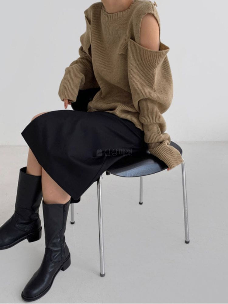 NEUF NINE - Korean Children Fashion - #Kfashion4kids - Shoulder Slit Knit
