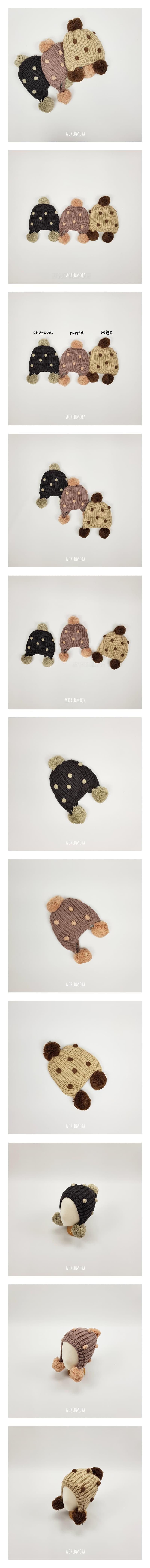 NEW WORLD - Korean Children Fashion - #Kfashion4kids - Dot Both Bell Ears Hat