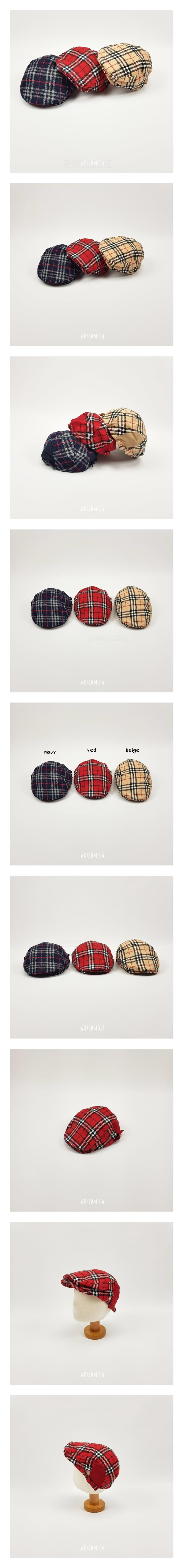 NEW WORLD - Korean Children Fashion - #Kfashion4kids - Big Check Hunting Cap S