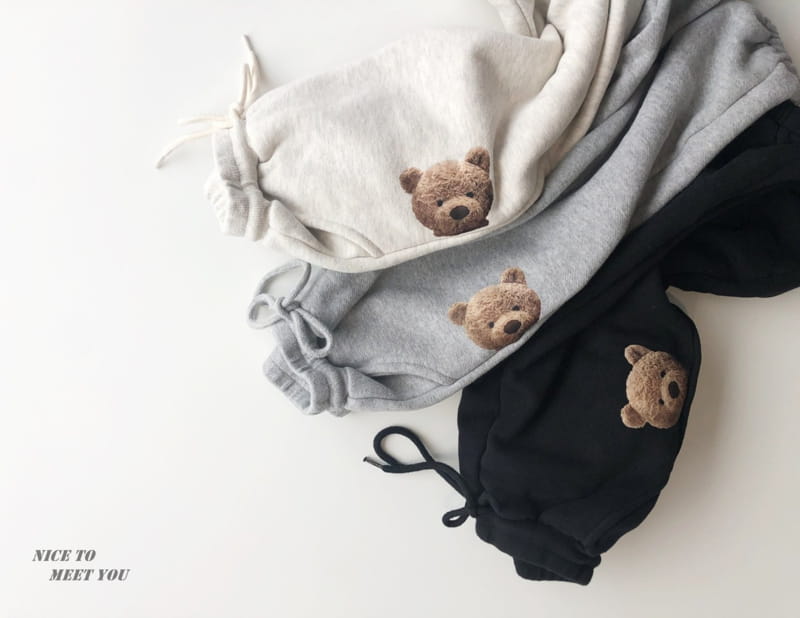 NICE TO MEET YOU - Korean Children Fashion - #Kfashion4kids - Bbea Bear Jogger Pants - 3