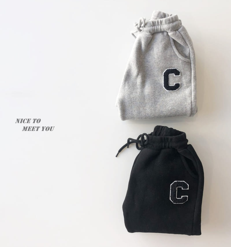 NICE TO MEET YOU - Korean Children Fashion - #Kfashion4kids - C Wappen Jogger Pants - 2