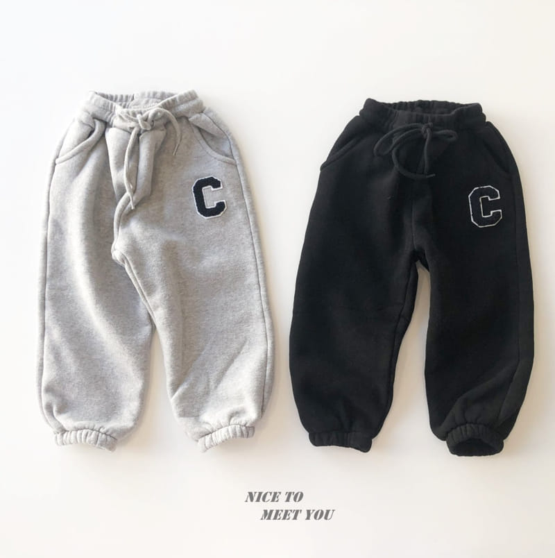 NICE TO MEET YOU - Korean Children Fashion - #Kfashion4kids - C Wappen Jogger Pants - 3