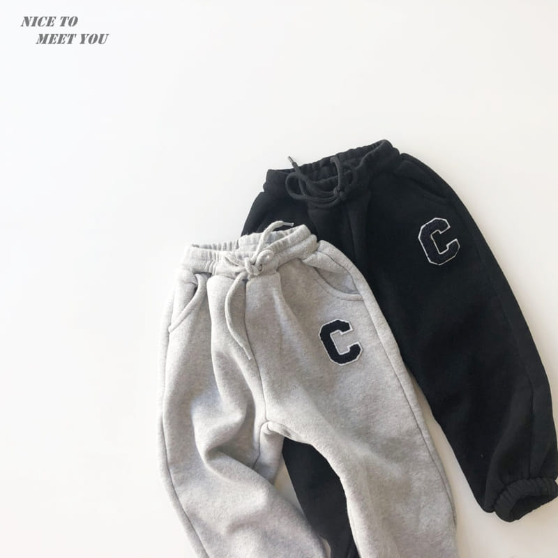 NICE TO MEET YOU - Korean Children Fashion - #Kfashion4kids - C Wappen Jogger Pants - 4