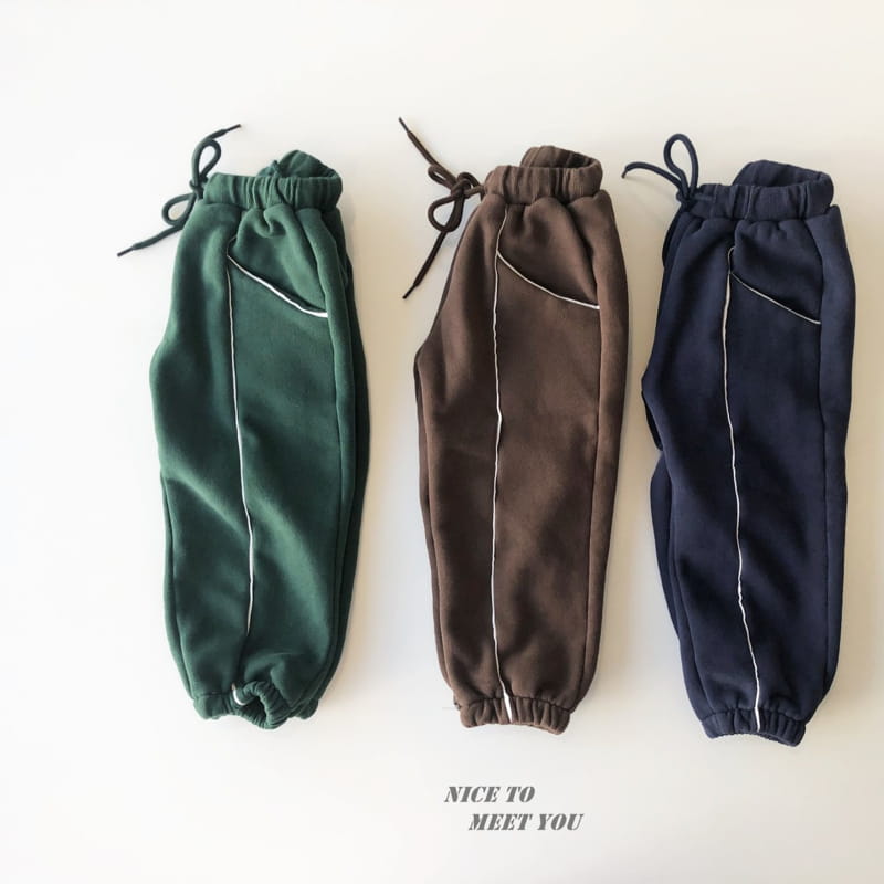 NICE TO MEET YOU - Korean Children Fashion - #Kfashion4kids - Line Jogger Pants - 2