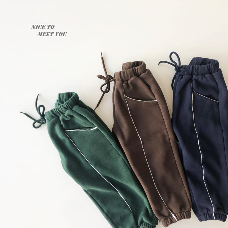 NICE TO MEET YOU - Korean Children Fashion - #Kfashion4kids - Line Jogger Pants - 3