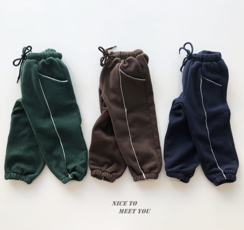 NICE TO MEET YOU - Korean Children Fashion - #Kfashion4kids - Line Jogger Pants - 4