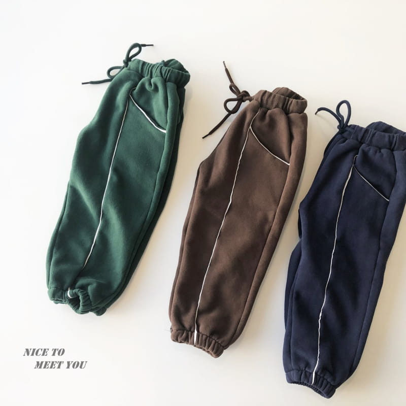 NICE TO MEET YOU - Korean Children Fashion - #Kfashion4kids - Line Jogger Pants - 5