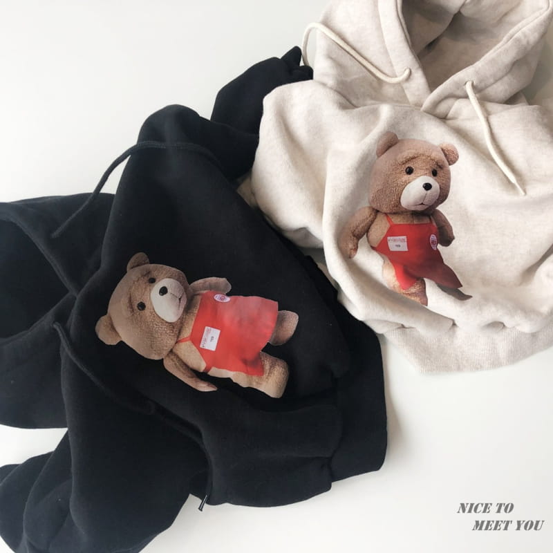 NICE TO MEET YOU - Korean Children Fashion - #Kfashion4kids - Wit Bear Hoody 