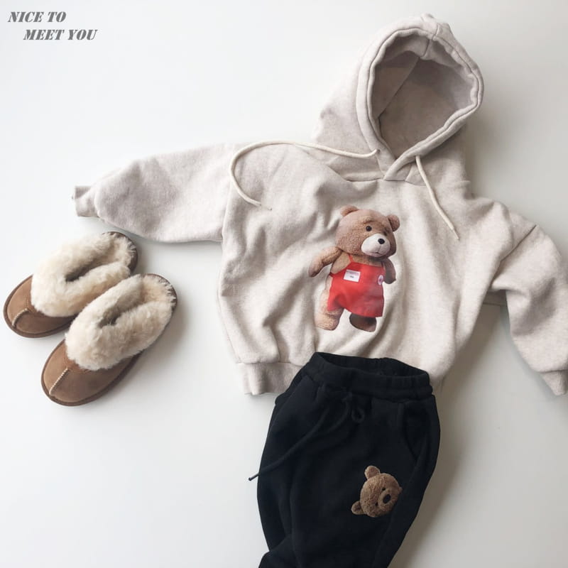 NICE TO MEET YOU - Korean Children Fashion - #Kfashion4kids - Wit Bear Hoody  - 2