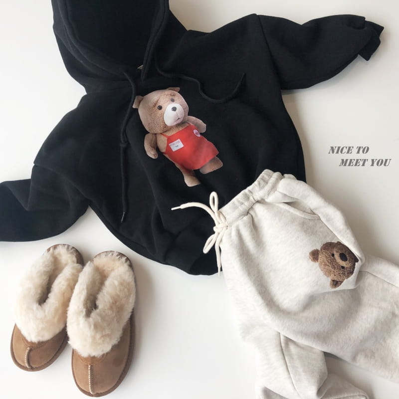 NICE TO MEET YOU - Korean Children Fashion - #Kfashion4kids - Wit Bear Hoody  - 3