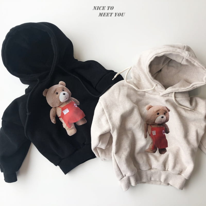 NICE TO MEET YOU - Korean Children Fashion - #Kfashion4kids - Wit Bear Hoody  - 4