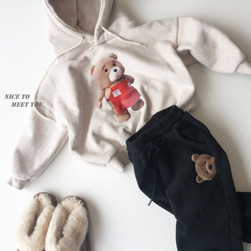NICE TO MEET YOU - Korean Children Fashion - #Kfashion4kids - Wit Bear Hoody  - 5