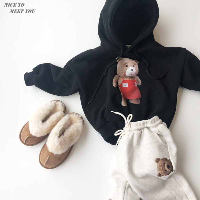 NICE TO MEET YOU - Korean Children Fashion - #Kfashion4kids - Wit Bear Hoody  - 6