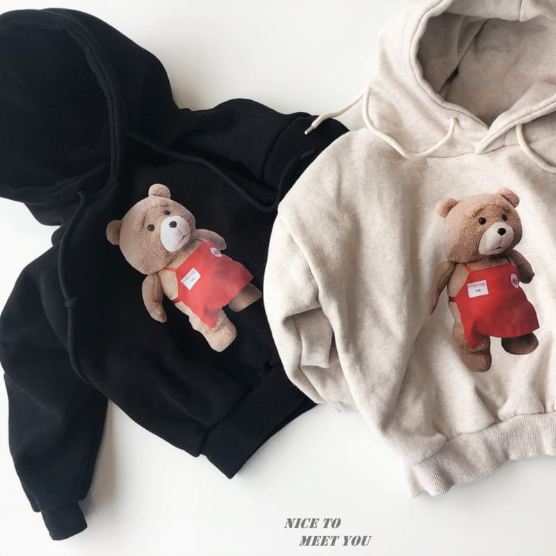NICE TO MEET YOU - Korean Children Fashion - #Kfashion4kids - Wit Bear Hoody  - 7