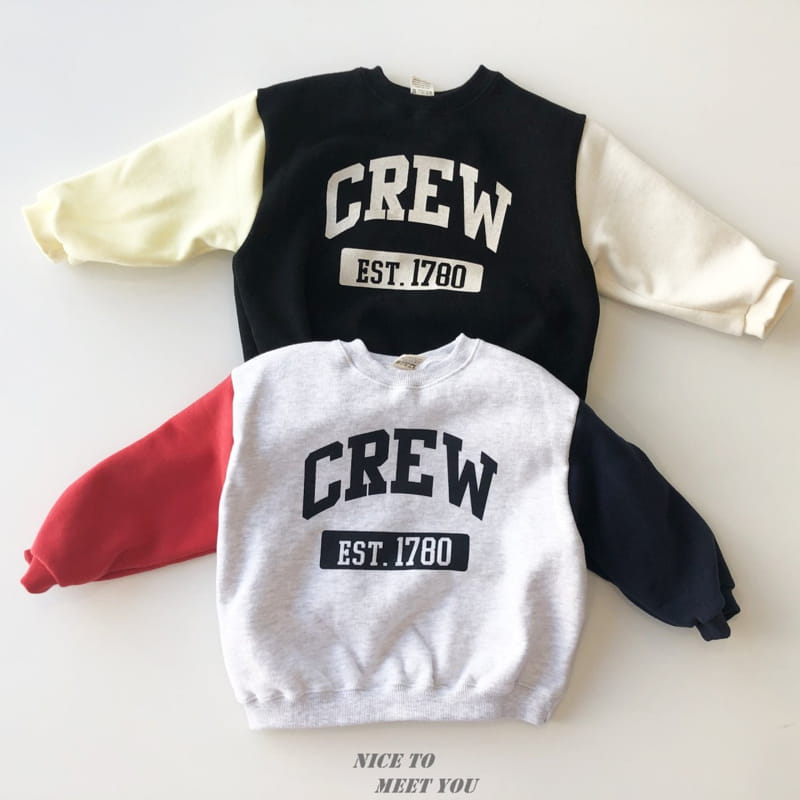 NICE TO MEET YOU - Korean Children Fashion - #Kfashion4kids - Crew Color Sweatshirt