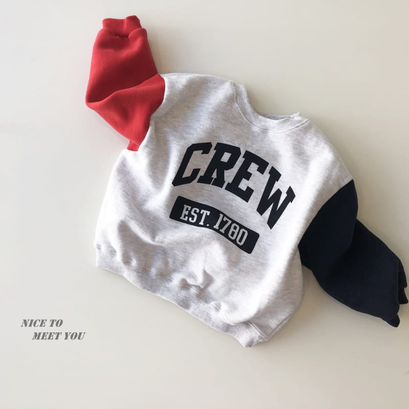 NICE TO MEET YOU - Korean Children Fashion - #Kfashion4kids - Crew Color Sweatshirt - 2