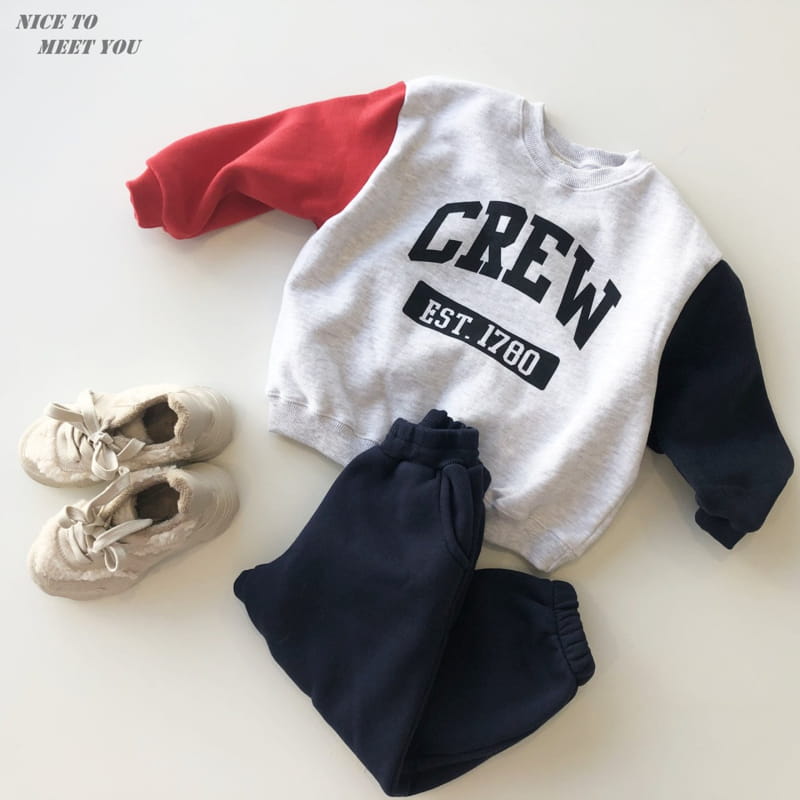 NICE TO MEET YOU - Korean Children Fashion - #Kfashion4kids - Crew Color Sweatshirt - 5