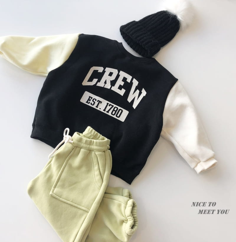 NICE TO MEET YOU - Korean Children Fashion - #Kfashion4kids - Crew Color Sweatshirt - 6
