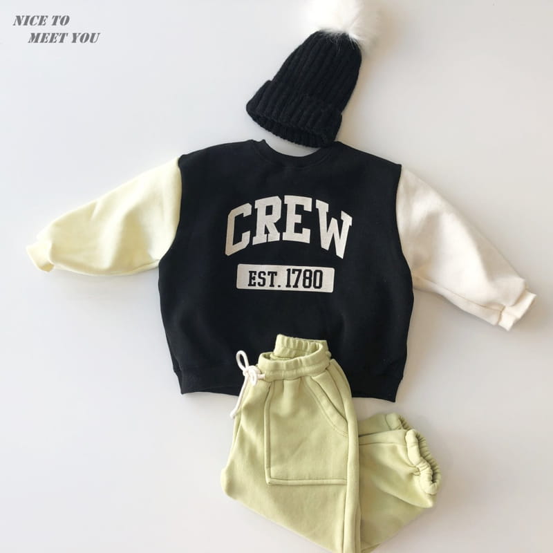 NICE TO MEET YOU - Korean Children Fashion - #Kfashion4kids - Crew Color Sweatshirt - 8