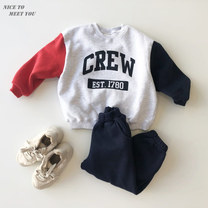 NICE TO MEET YOU - Korean Children Fashion - #Kfashion4kids - Crew Color Sweatshirt - 9